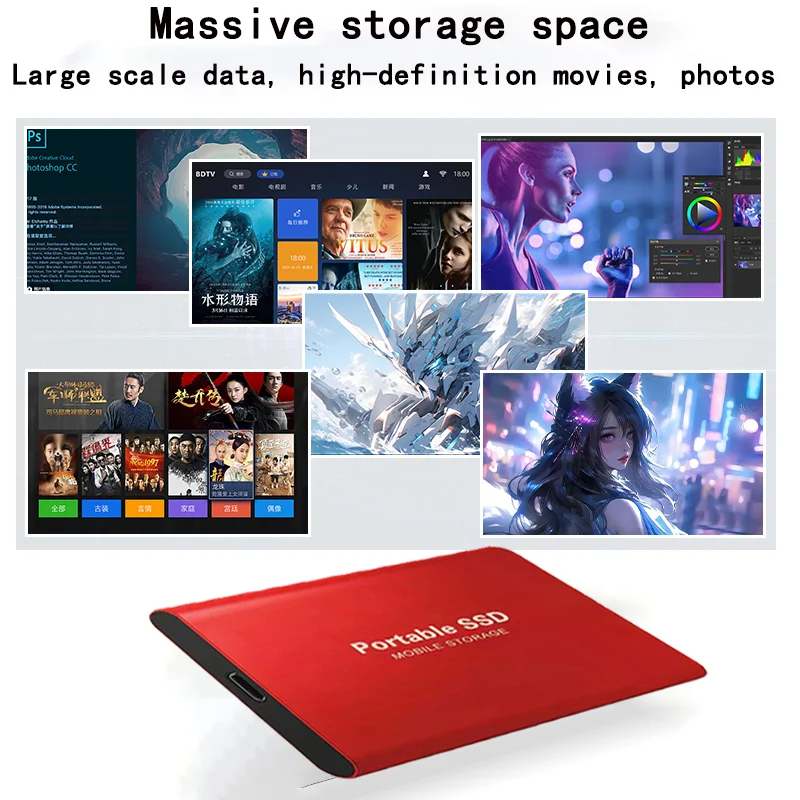 【Brand+】2026New External SSD 1TB/2TB/4TB Durable Portable Hard Disk High-rate Original Solid-state Drive for PC/Laptop/Phone/Mac thumbnail 3