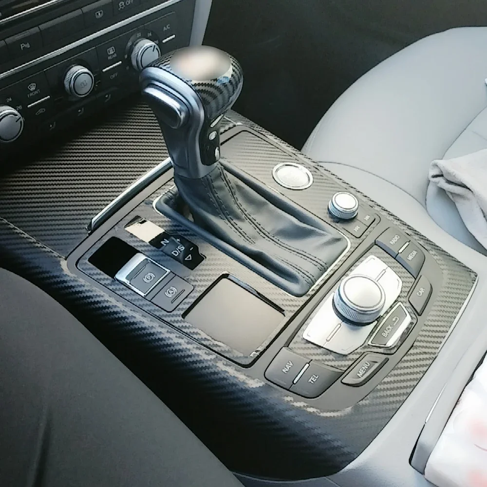 Carbon Fiber For Audi A6 C7 2012-2018 Car Film Interior Sticker Center Console Gear Dashboard Air Door Handle Lift Panel thumbnail 5