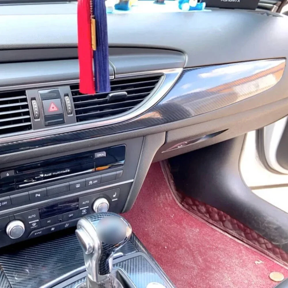 Carbon Fiber For Audi A6 C7 2012-2018 Car Film Interior Sticker Center Console Gear Dashboard Air Door Handle Lift Panel thumbnail 4