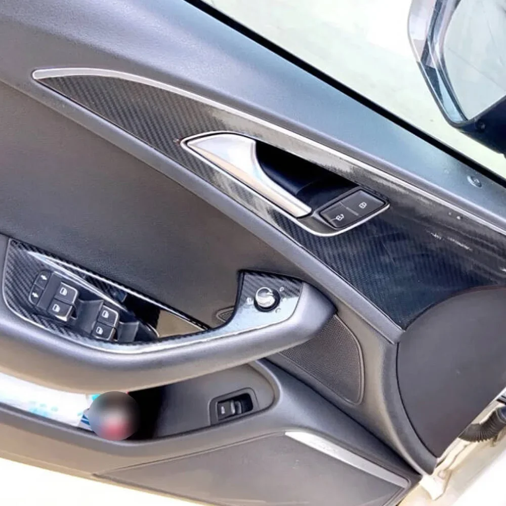 Carbon Fiber For Audi A6 C7 2012-2018 Car Film Interior Sticker Center Console Gear Dashboard Air Door Handle Lift Panel thumbnail 6
