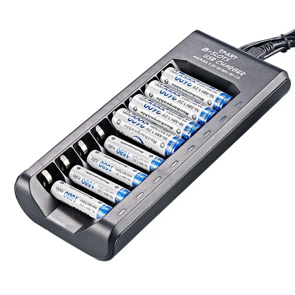 5V 2A Power Supply 4/8 Slots Battery Charger AA/AAA Battery Fast Charging USB Charger thumbnail 5
