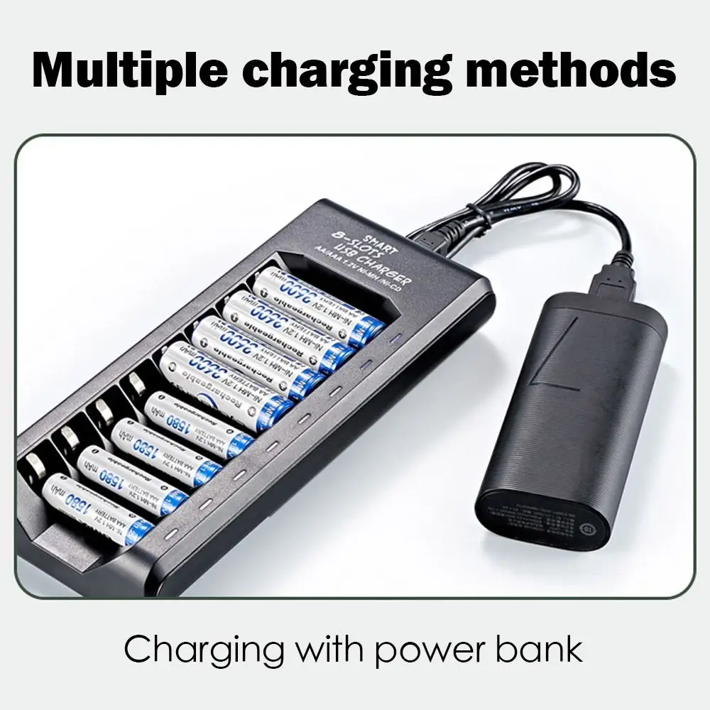 5V 2A Power Supply 4/8 Slots Battery Charger AA/AAA Battery Fast Charging USB Charger thumbnail 3