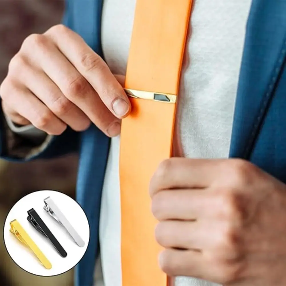 Elegant Classic Men's Tie Clip Lightweight Portable Tie Pin Metal Necktie Bar Dress Shirts Accessories for Wedding Ceremony thumbnail 2