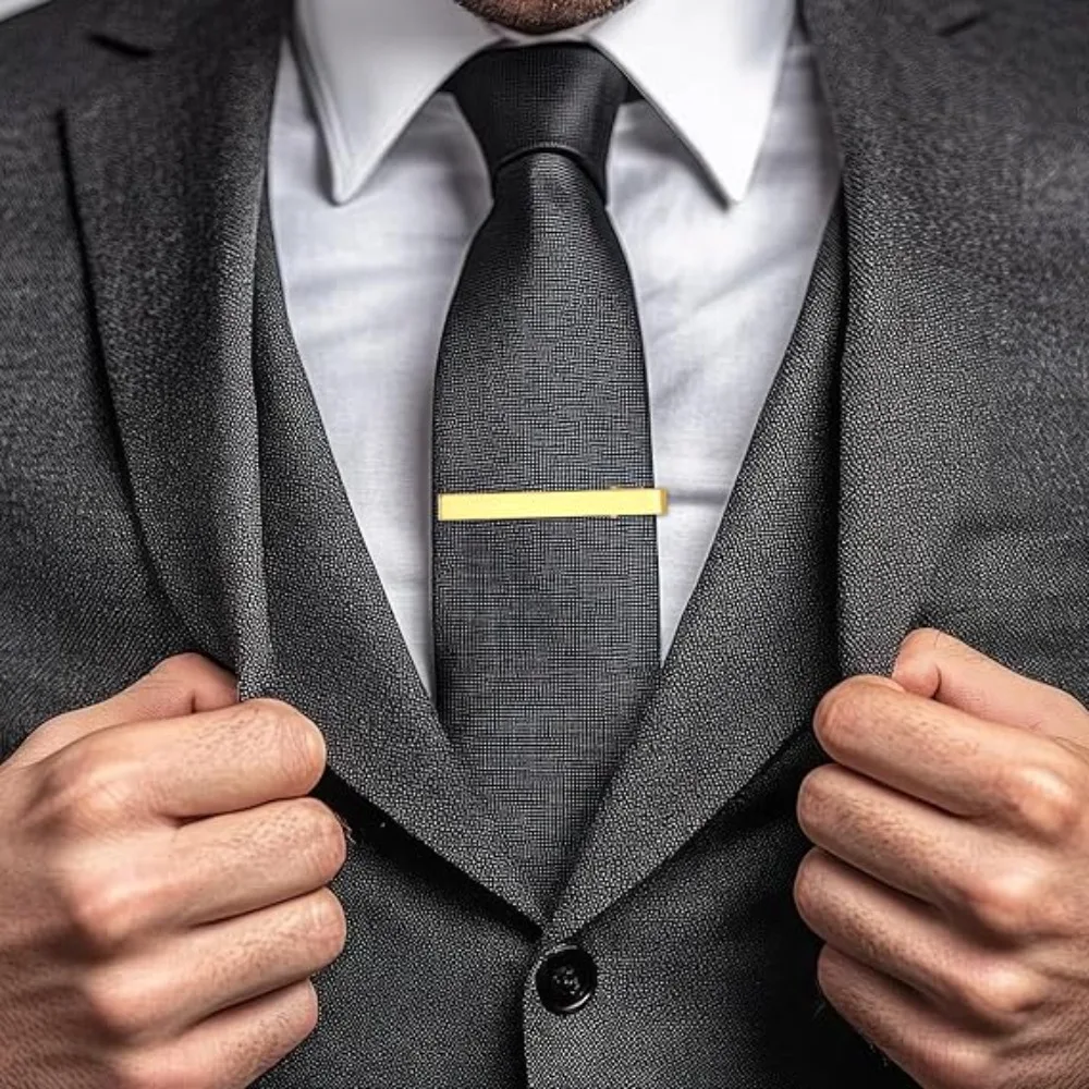Elegant Classic Men's Tie Clip Lightweight Portable Tie Pin Metal Necktie Bar Dress Shirts Accessories for Wedding Ceremony thumbnail 3