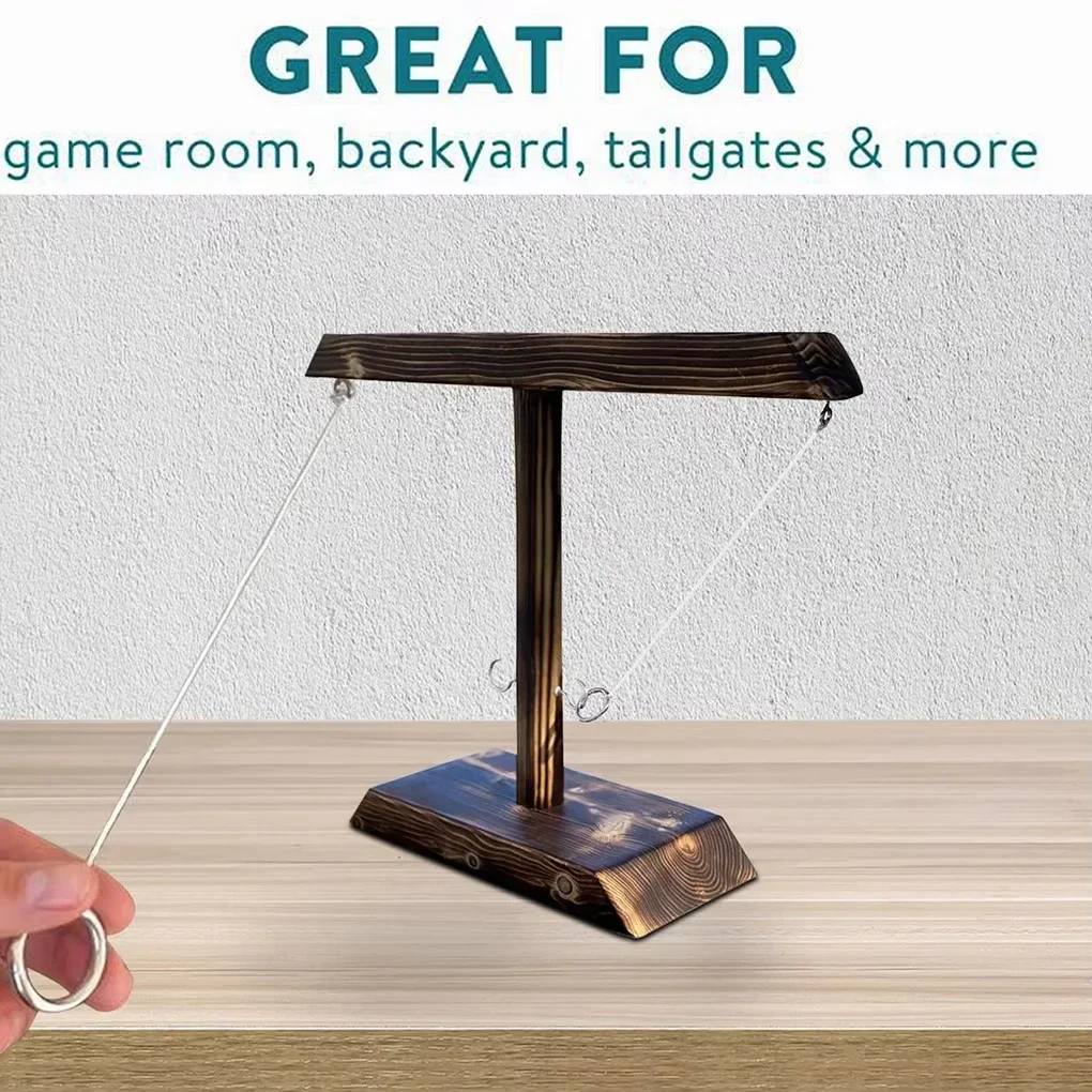 Ring Toss Games for Kids Adults Home Party Drinking Games Fast-paced Handheld Wooden Board Games Shot Ladder Bundle Outdoor Bars thumbnail 6