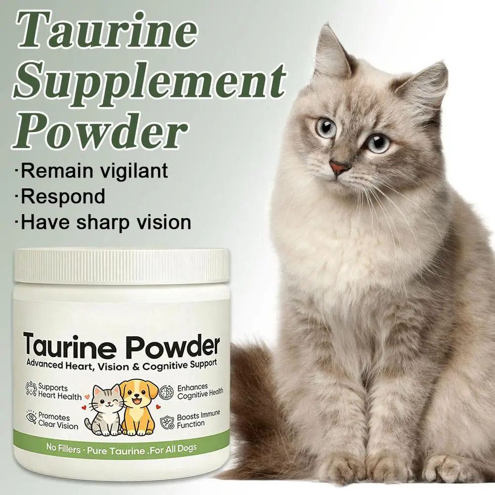 Pure Taurine Powder For Dogs Cats Advanced Heart Vision Cognitive Health Support Immune Booster Pet Nutritional Supplements W3C5 thumbnail 3