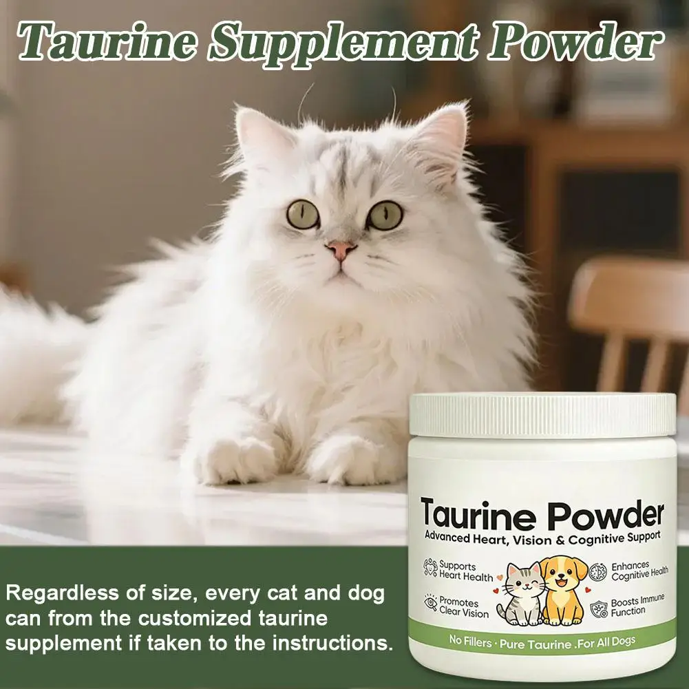 Pure Taurine Powder For Dogs Cats Advanced Heart Vision Cognitive Health Support Immune Booster Pet Nutritional Supplements W3C5 thumbnail 5