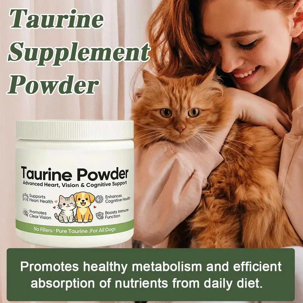 Pure Taurine Powder For Dogs Cats Advanced Heart Vision Cognitive Health Support Immune Booster Pet Nutritional Supplements W3C5 thumbnail 2