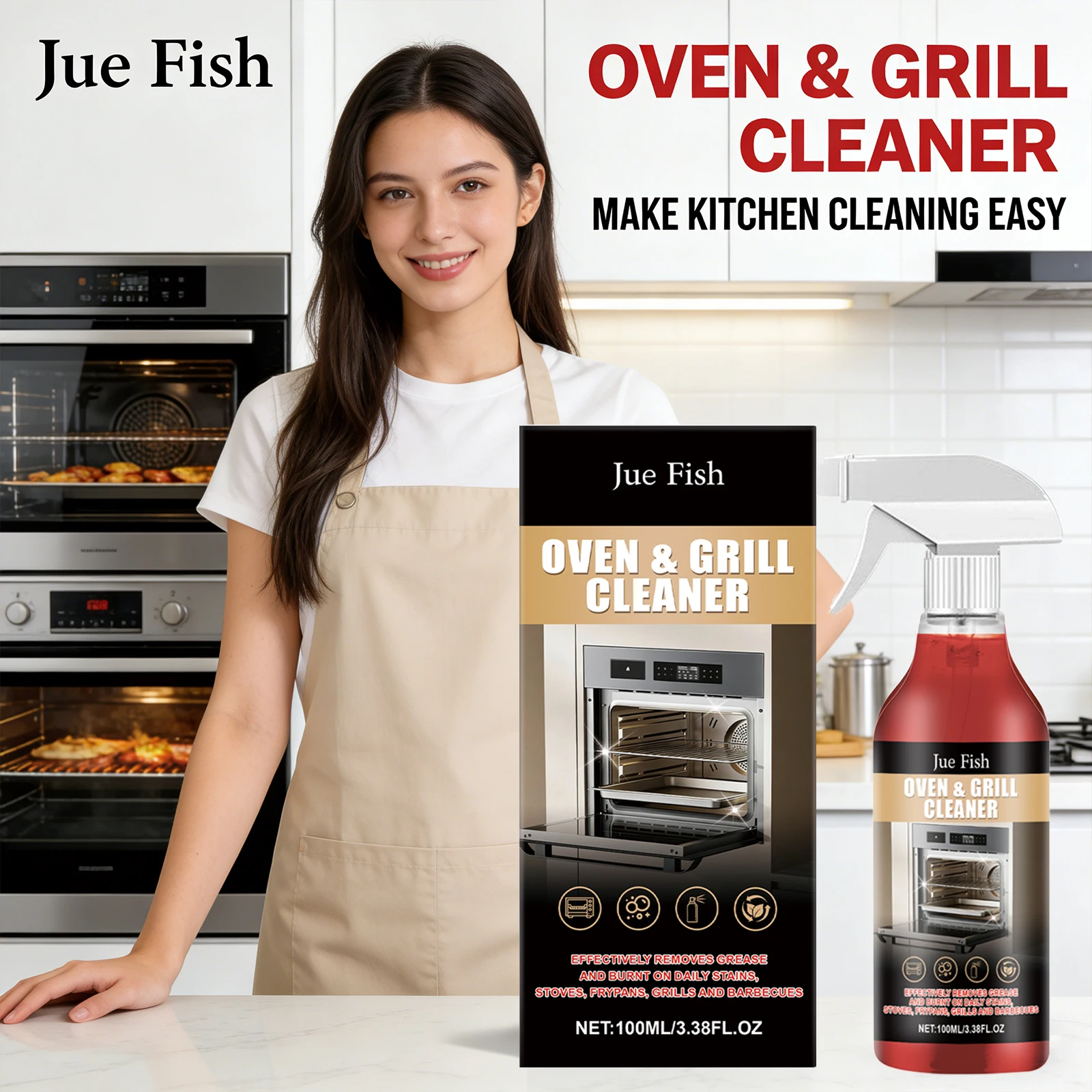Stove Oven Cleaner Rapidly DecomposING Stubborn Oil Stains Remove Food Residue Refreshing Eliminate Odors Kitchen Cleaning Agent thumbnail 6