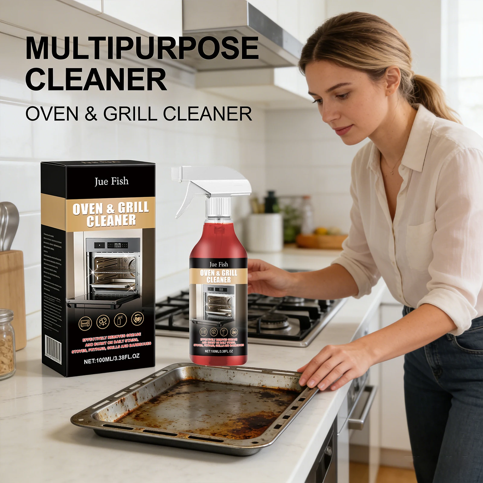 Stove Oven Cleaner Rapidly DecomposING Stubborn Oil Stains Remove Food Residue Refreshing Eliminate Odors Kitchen Cleaning Agent thumbnail 4