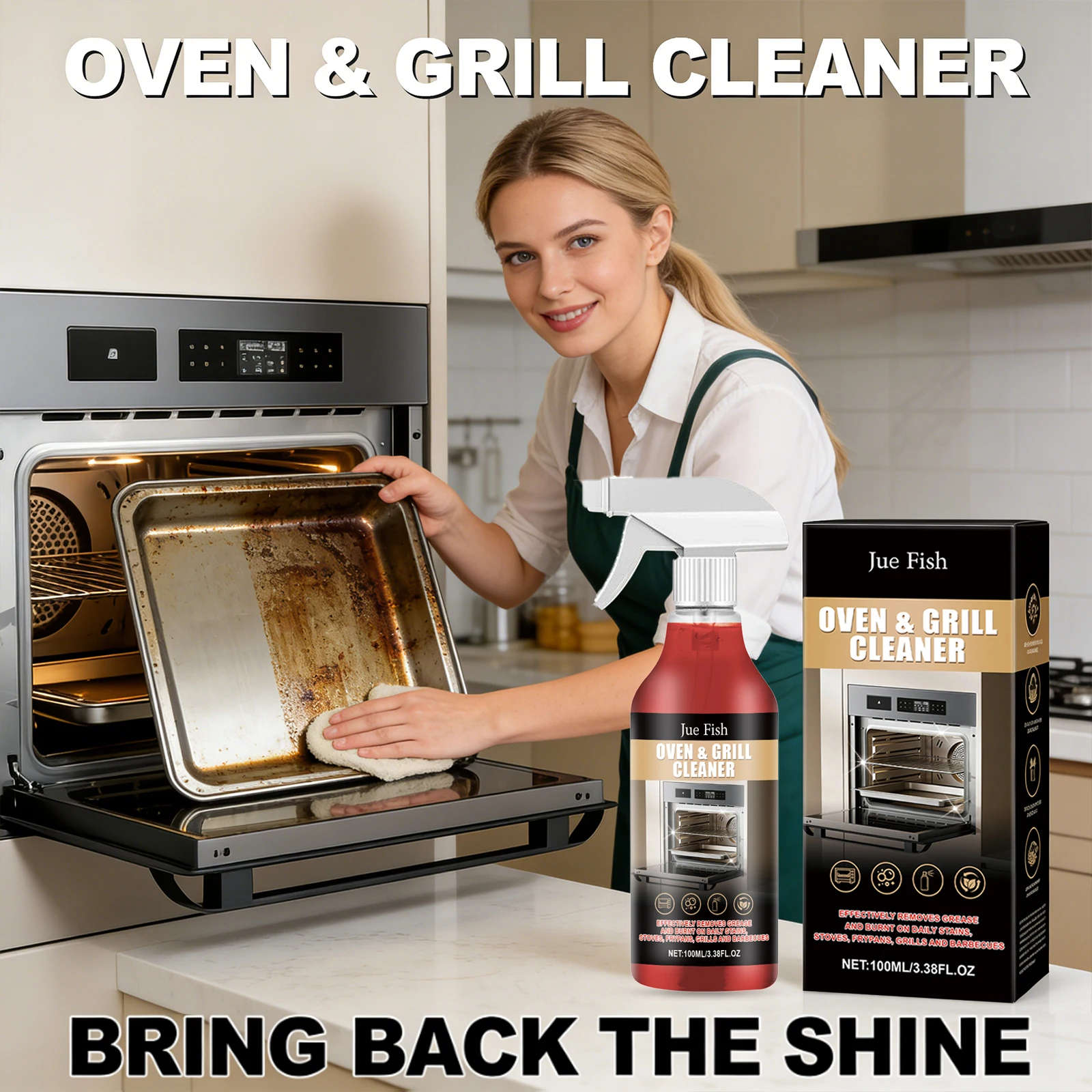 Stove Oven Cleaner Rapidly DecomposING Stubborn Oil Stains Remove Food Residue Refreshing Eliminate Odors Kitchen Cleaning Agent thumbnail 3