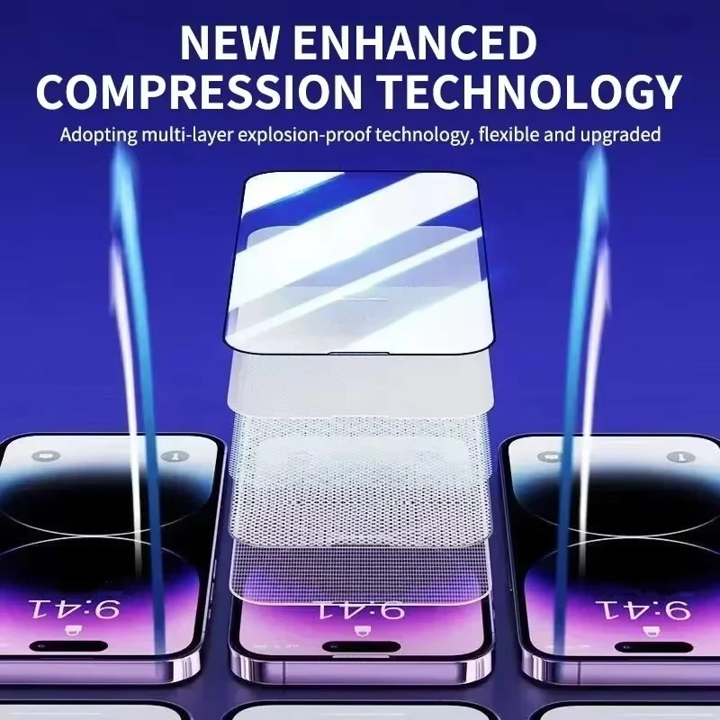3PCS Oleophobic Coating Dust Free Easy Installation Screen Protector For iPhone17 16 15 14 13 12Pro Max XS 15 16Plus 17Air Glass thumbnail 4