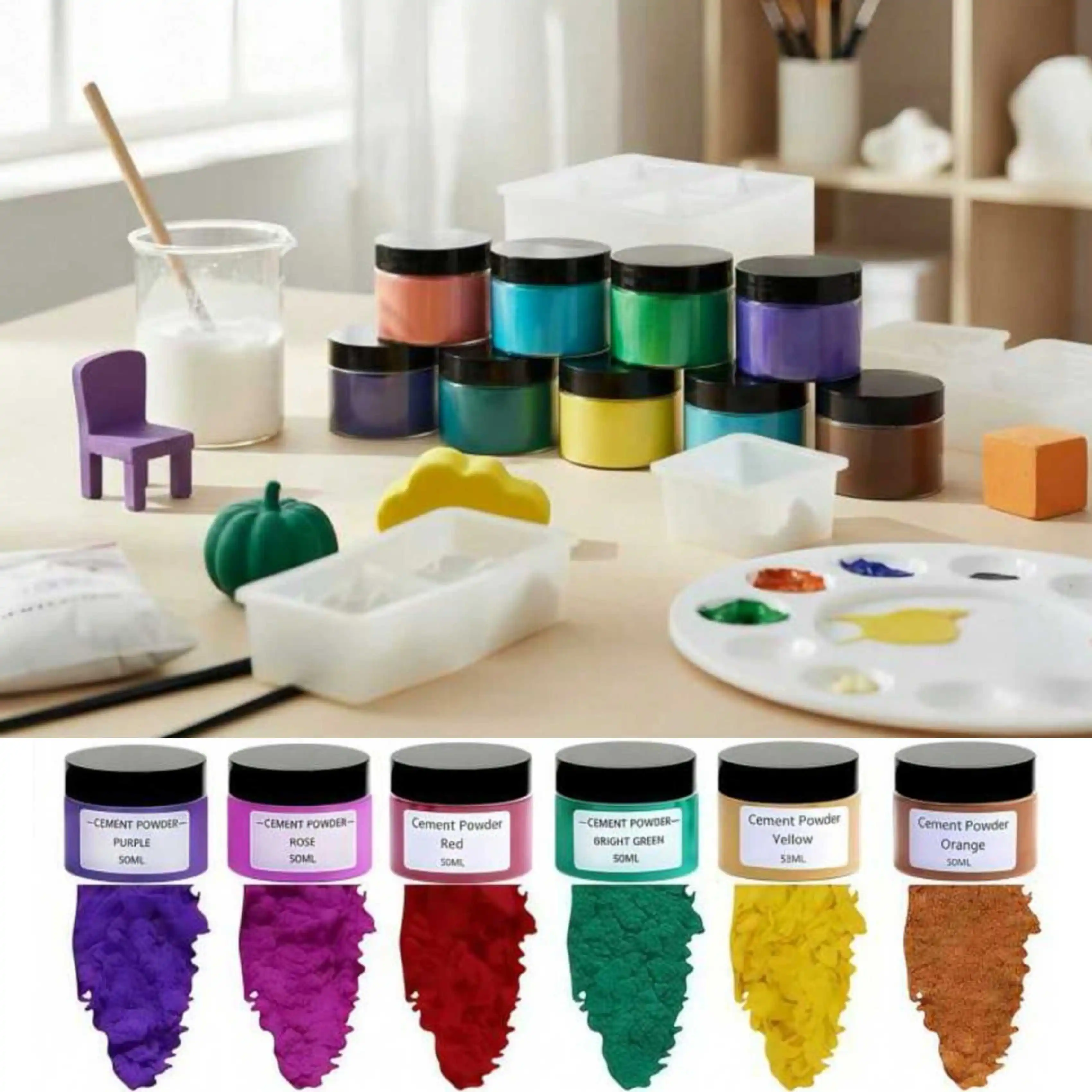 50 Ml/1.69 oz Gypsum Pigments, 12 Colors Available - Water-Based Coloring Agents for Gypsum, Epoxy Resin Crafts, and Jewelry Making. Powdered Paint Pigments for Resin Crafts DIY Jewelry Making, Handmade Candle Coloring, Cement, Paint Coloring, Etc., Multi-Purpose Pigment Powder, Suitable for Beginners. thumbnail 6