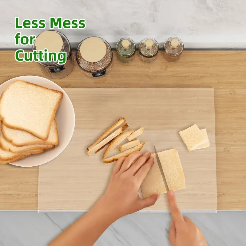 Clear Acrylic Cutting Board with Counter Lip BPA-Free & Food-Safe Kitchen Tool Perfect for Protecting Countertops Easy To Clean thumbnail 6