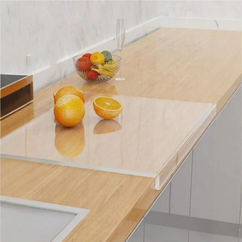Clear Acrylic Cutting Board with Counter Lip BPA-Free & Food-Safe Kitchen Tool Perfect for Protecting Countertops Easy To Clean