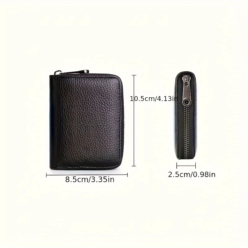 1PC Slim Zipper Wallet– Compact Business Card Holder with Multiple Compartments, Secure Travel ID Organizer thumbnail 2
