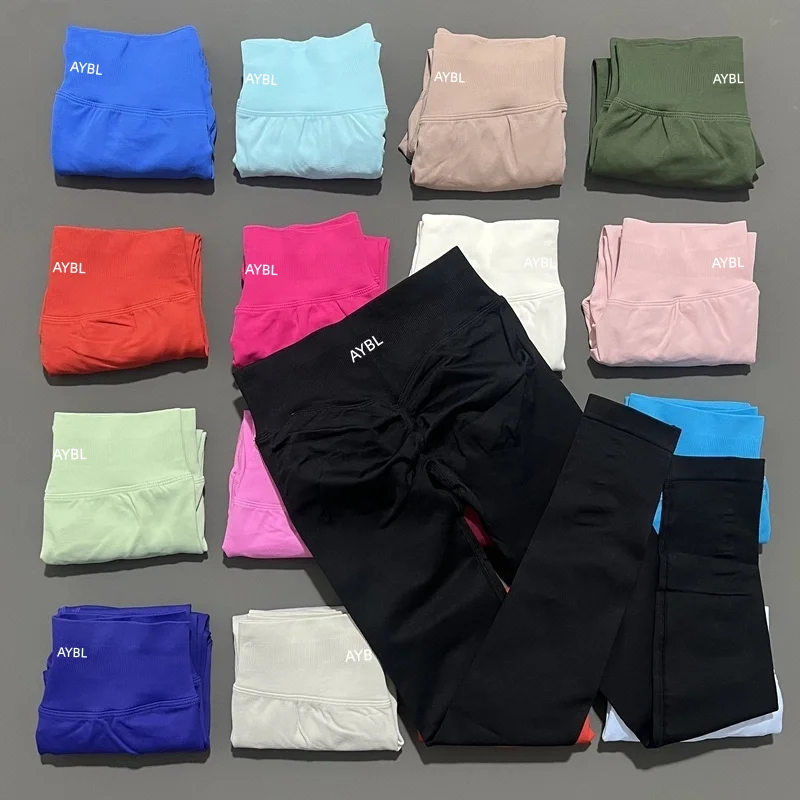 New Release Women‘s Low Ribbed Band Scrunch Bum Seamless Yoga Pants Gym Leggings Fitness Sweat Wicking Stretch Workout Tights thumbnail 6