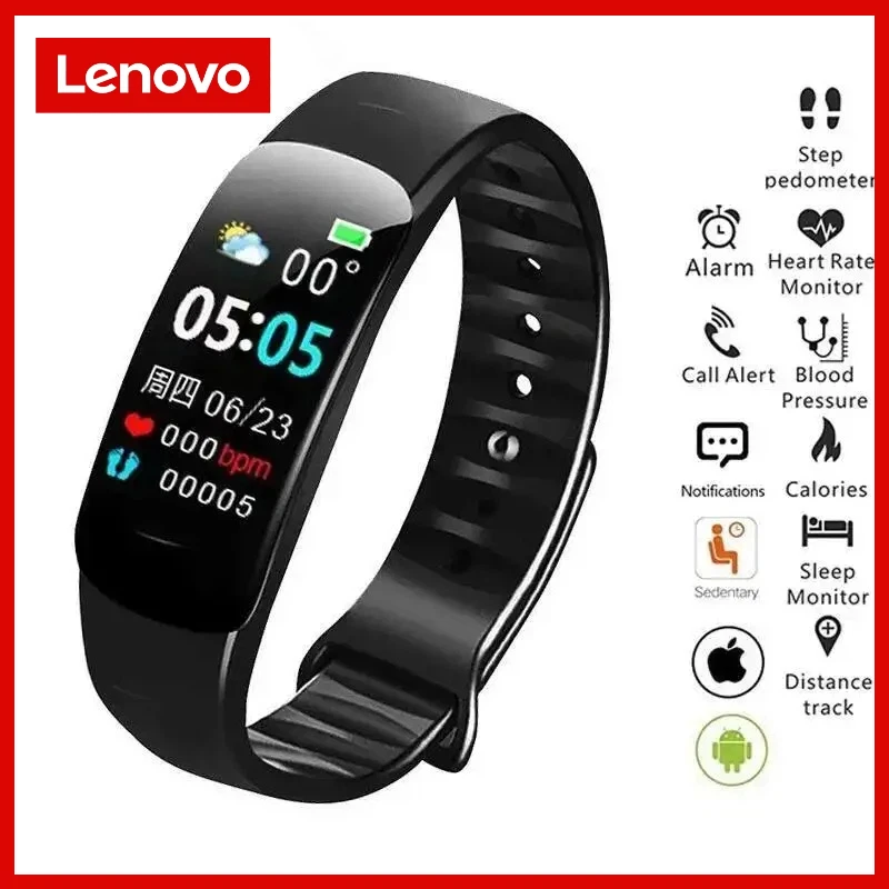 Lenovo Smart Watch C1 Plus Bluetooth Step Counting Color Screen Sports Bracelet Fitness Tracker Heart Rate Blood Pressure Sleep thumbnail 2