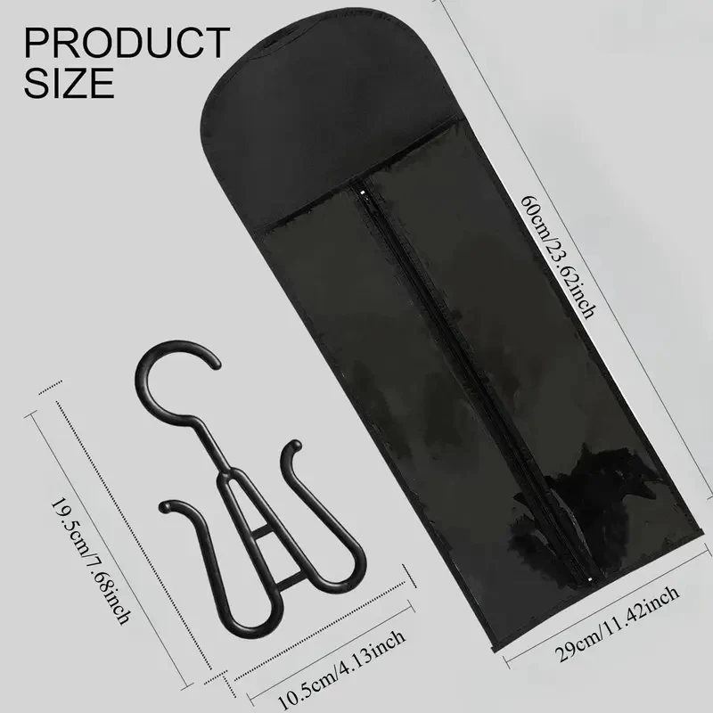 Transparent Wig Storage Bags with Hooks Dustproof Portable Design Wall-Mounted Zipper for Salon Home Use Sleek  Appearance thumbnail 2