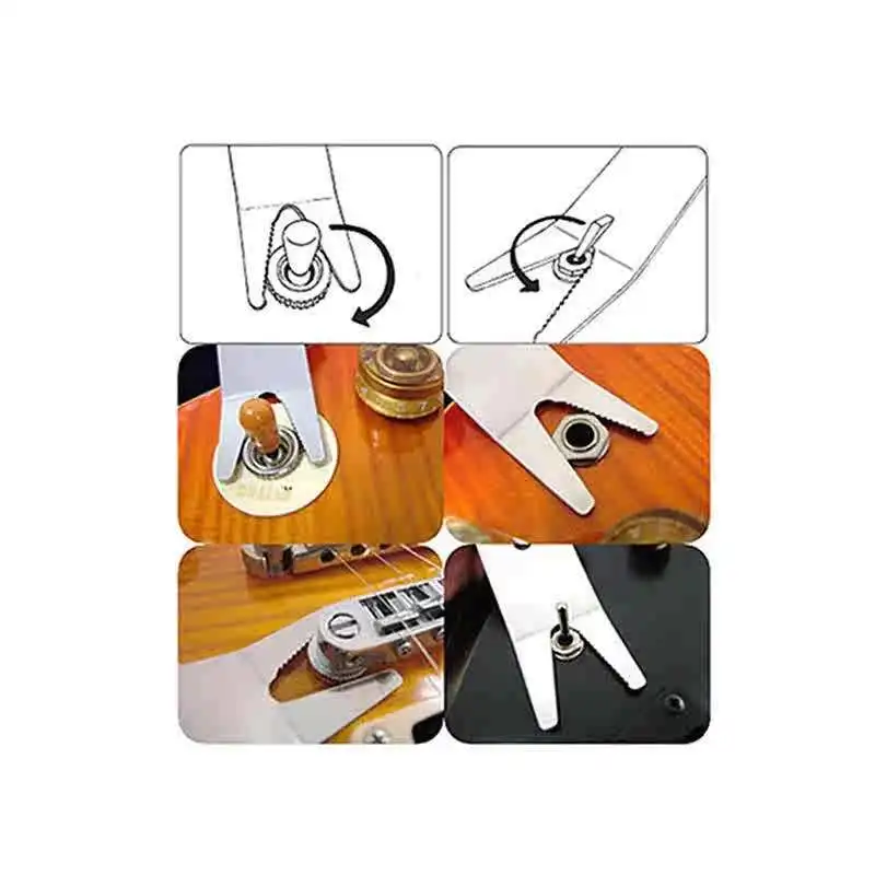 1PC  Electric Guitar Bass Potentiometer Cap Removal Rotary Wrench Universal Maintenance Tool String Instrument Knob Extractor thumbnail 2