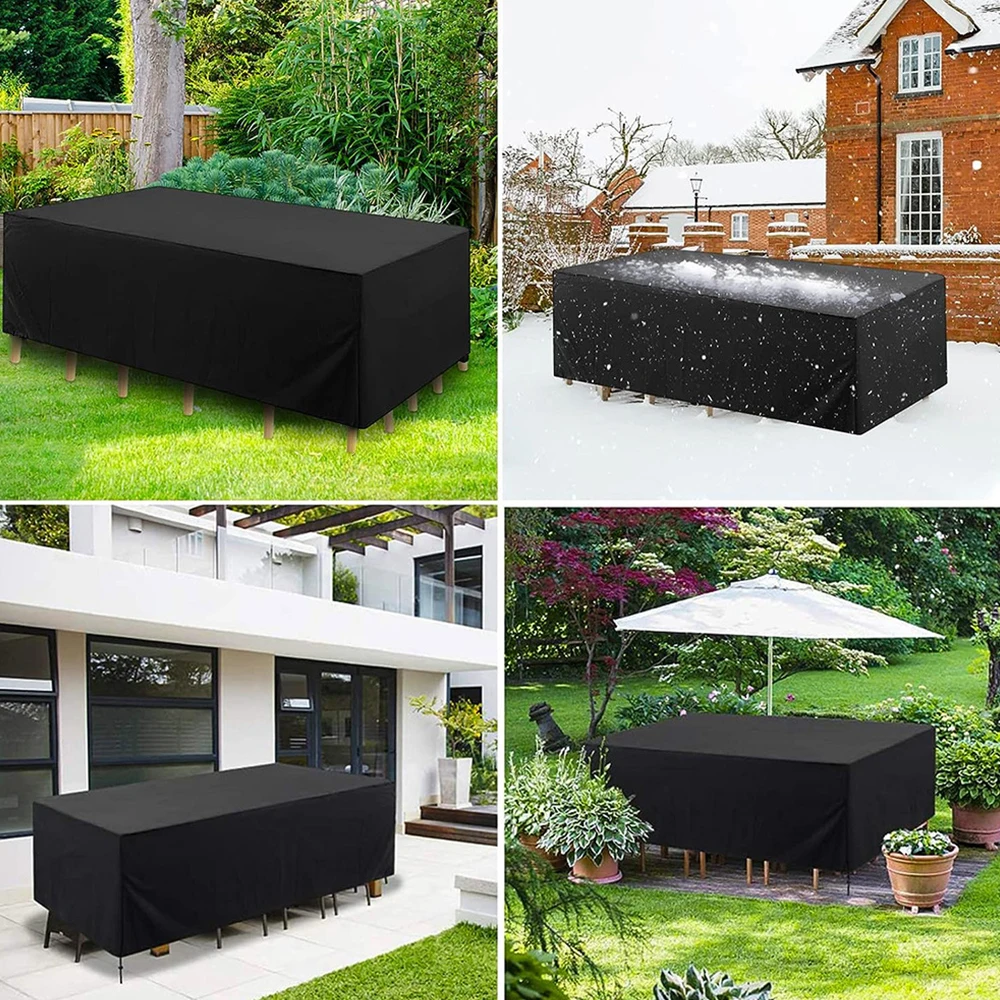 Common Sizes 200 Sizes Outdoor Furniture Cover Anti UV Patio Garden Chair Dustproof Table Protector Durable thumbnail 5
