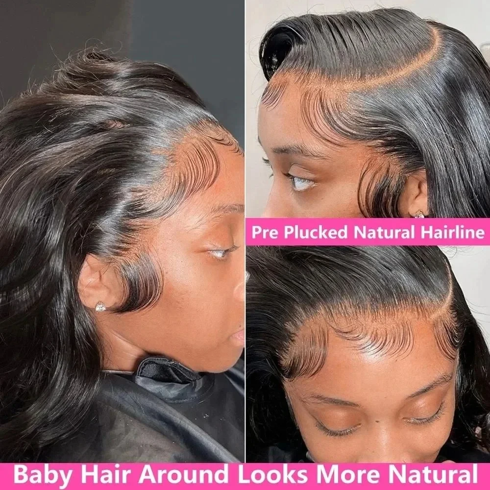 200 Density Body Wave 13x6 Hd Lace Frontal Wig 13x4 Hd Lace Wig Human Hair For Women Natural Black Color Beginner Friendly thumbnail 5