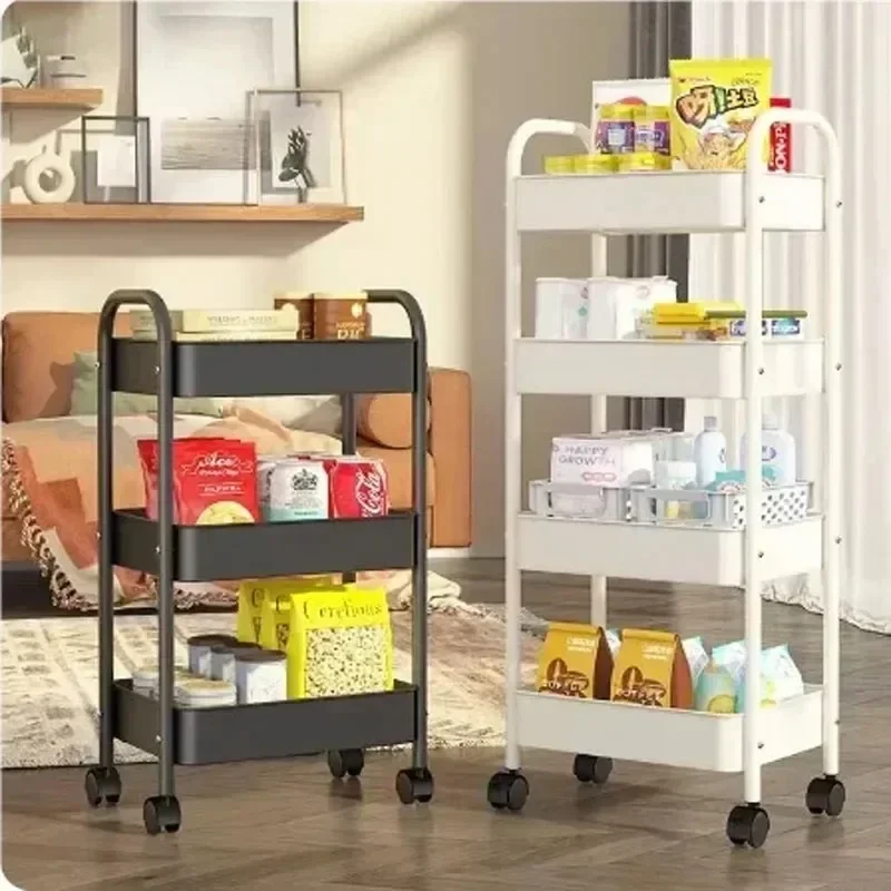 ~HouseholdCart Floor Storage Rack// Multi-Functional Kitchen/ Storage Cart Movable Storage With Wheels Multi-Scene Application.. thumbnail 6