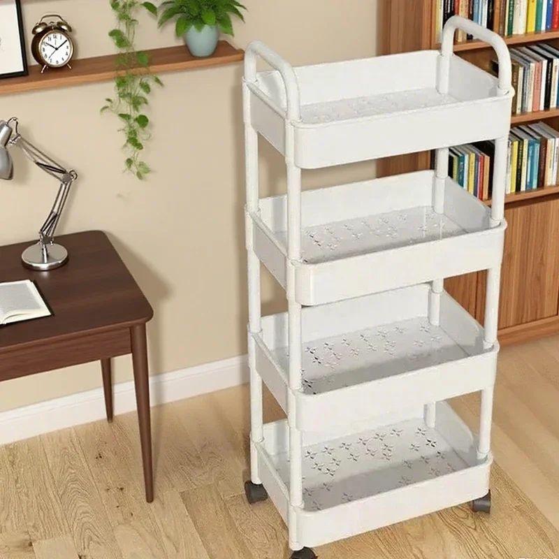 ~HouseholdCart Floor Storage Rack// Multi-Functional Kitchen/ Storage Cart Movable Storage With Wheels Multi-Scene Application.. thumbnail 2