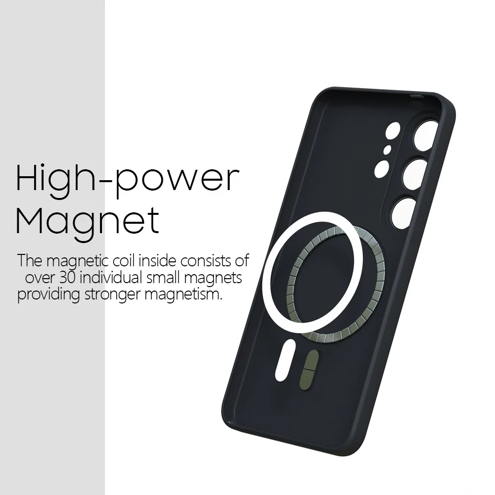 Magnetic Silicone Case For Samsung Galaxy S26 S25 S24 S23 Ultra Plus FE A56 A55 A54 Soft Shockproof Phone Cover Wireless Charge thumbnail 2