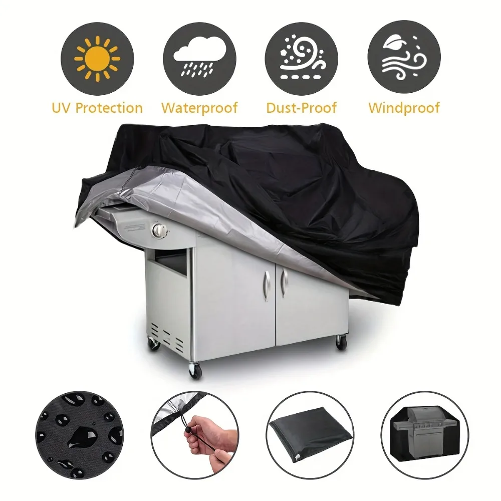 BBQ Cover, 58 Inch Outdoor BBQ Gas Grill Cover, Waterproof, UV-Proof, Tear-Resistant, Fade-Resistant Material thumbnail 6
