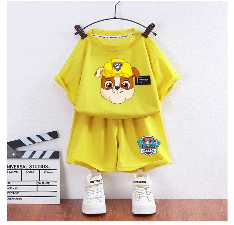 Paw Patrol Kids T Shirt Shorts Set Chase Skye Marshall Boys Girls Short Sleeve Tops Summer Child Clothes Casual Tracksuit Gifts thumbnail 3