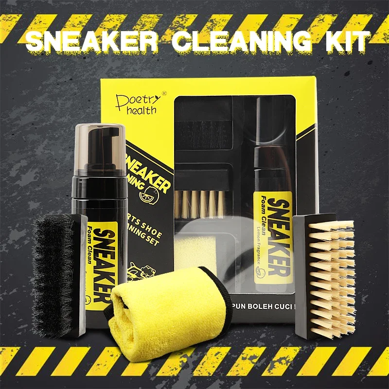 150ml Dry Cleaning Set for White Shoes Water-Free Foam Sneaker Cleaner Kit with Brush And Cloth All-in-One Shoe Cleaning Solutio thumbnail 2