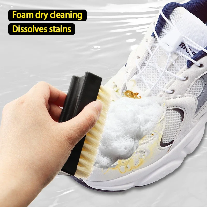 150ml Dry Cleaning Set for White Shoes Water-Free Foam Sneaker Cleaner Kit with Brush And Cloth All-in-One Shoe Cleaning Solutio thumbnail 5