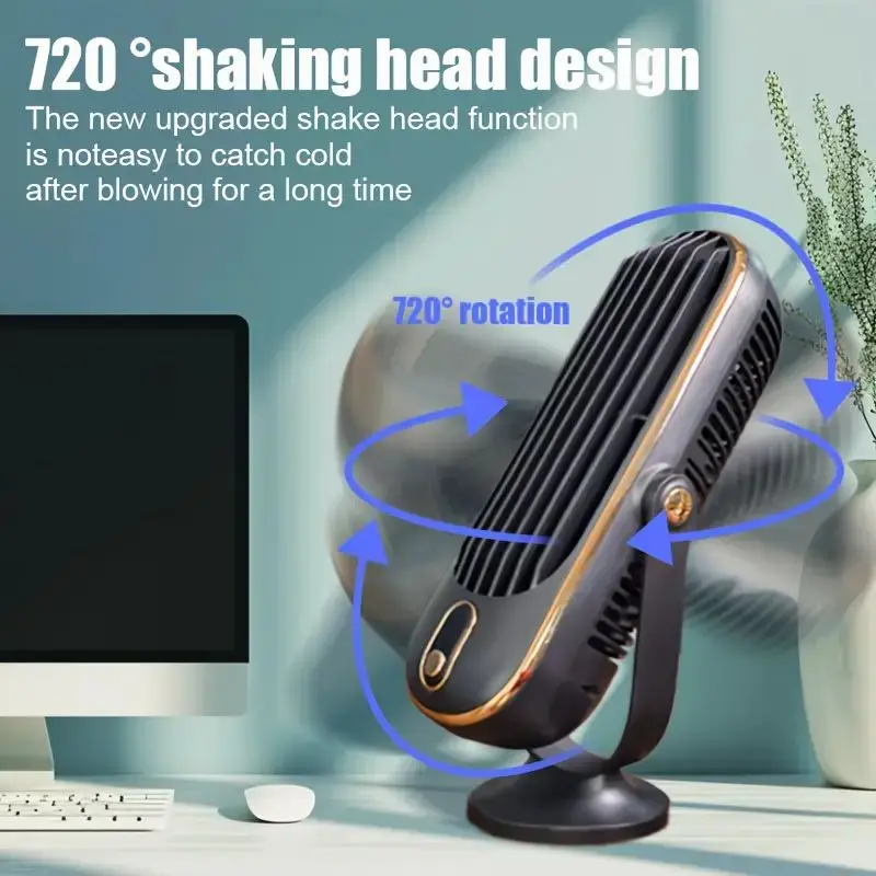 Portable USB Fan | 5 Speeds, 720° Swivel, Quiet Cool Breeze, Air Circulation, Indoor/Outdoor Use, Ideal For Home, Office, Travel thumbnail 4