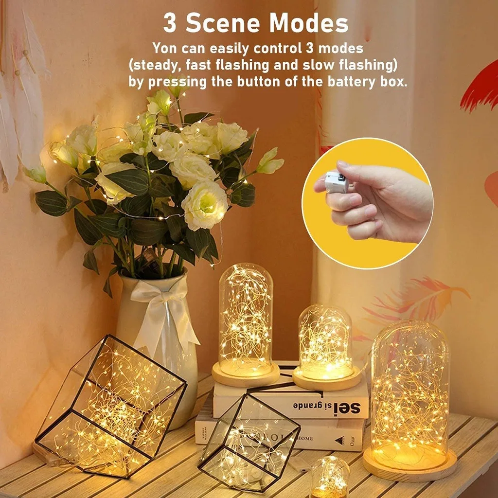 Colorful Fairy Lights Battery Operated (Includ), 3m 10ft 30 LED Mini String Lights for DIY Wedding Christmas Party Mason Jars thumbnail 3