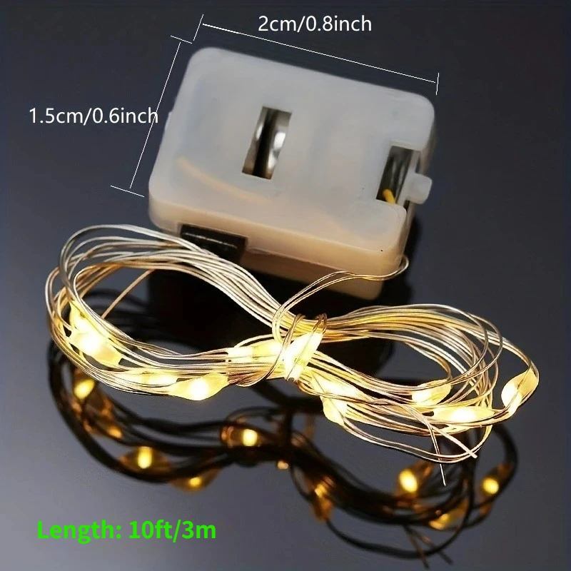 Colorful Fairy Lights Battery Operated (Includ), 3m 10ft 30 LED Mini String Lights for DIY Wedding Christmas Party Mason Jars thumbnail 6