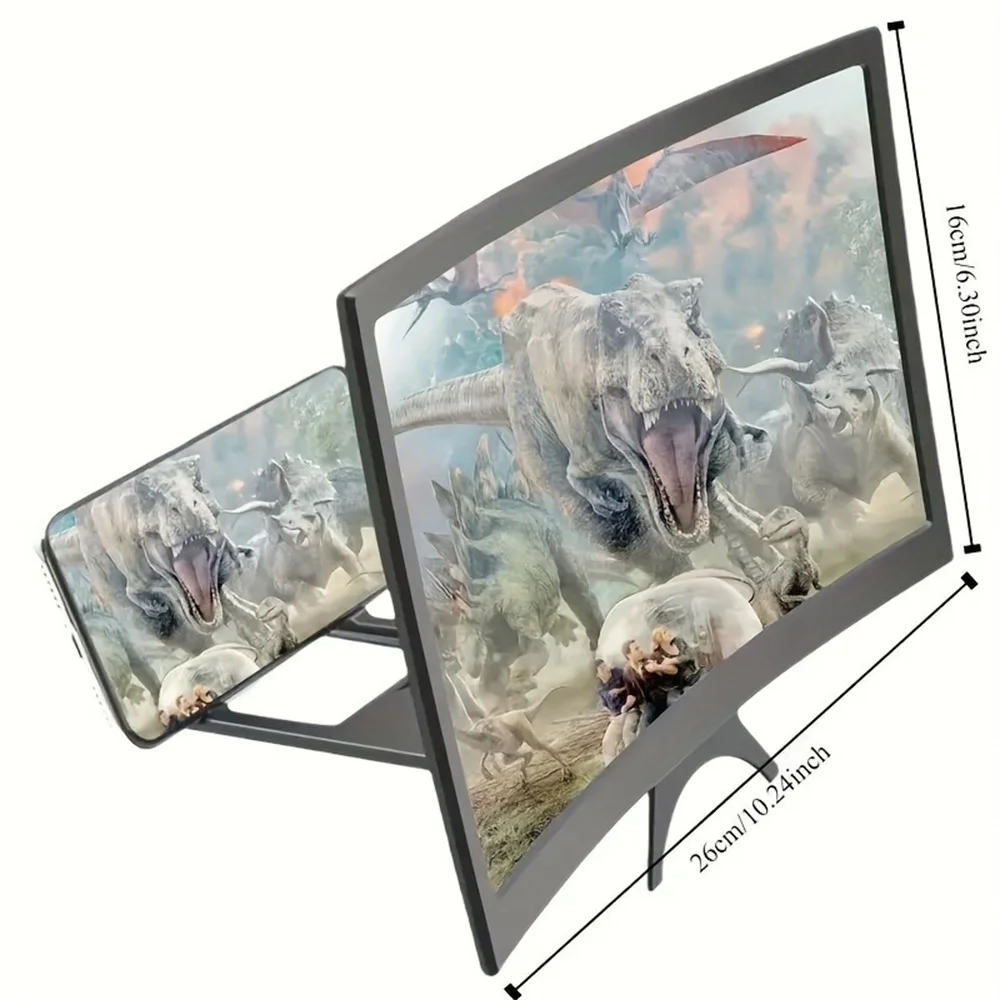 For All Smartphones Curved Screen Magnifier HD Mobile Phone Screen Magnifier Holder Eye Protection Enlarged Screen Phones Stand thumbnail 6