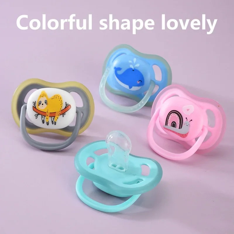 Two packs of 0-3 years old baby luminous baby pacifier silicone orthodontic nipple pacifier toddler sleep sedation pacifier thumbnail 2