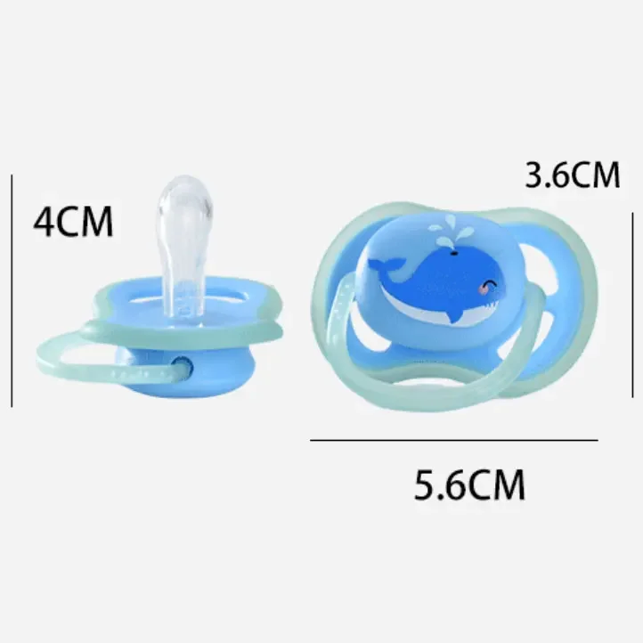 Two packs of 0-3 years old baby luminous baby pacifier silicone orthodontic nipple pacifier toddler sleep sedation pacifier thumbnail 6