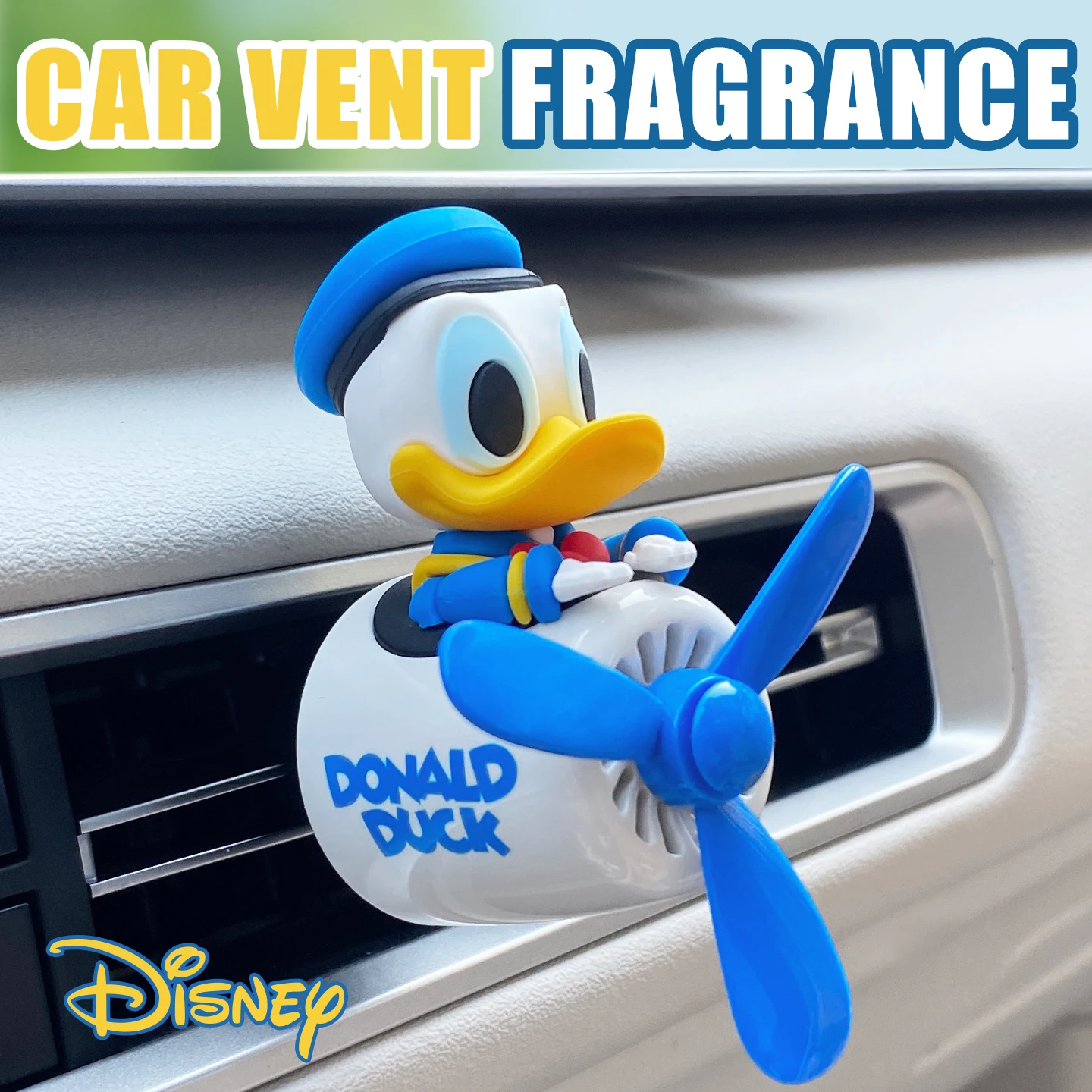 Disney Donald Duck Pilot car air freshener vent fun rotating plane accessories interior decorations ornaments fragrance diffuser thumbnail 5