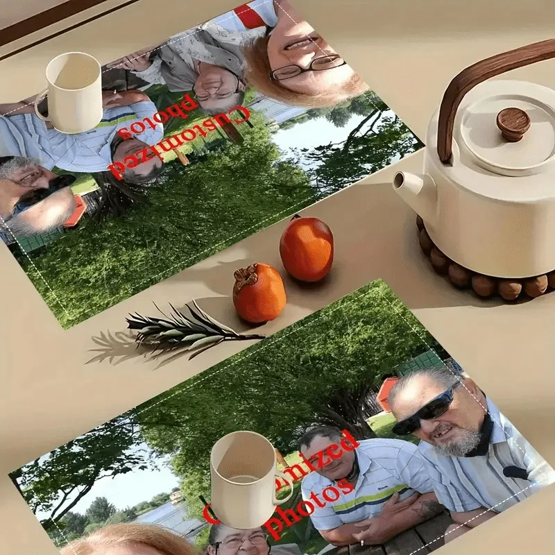 1/2/4pcs Customizable Photo Placemat Set 30X40CM Durable Table Mats for Kitchen and Dining Decor Table Personalized Place Mats thumbnail 2