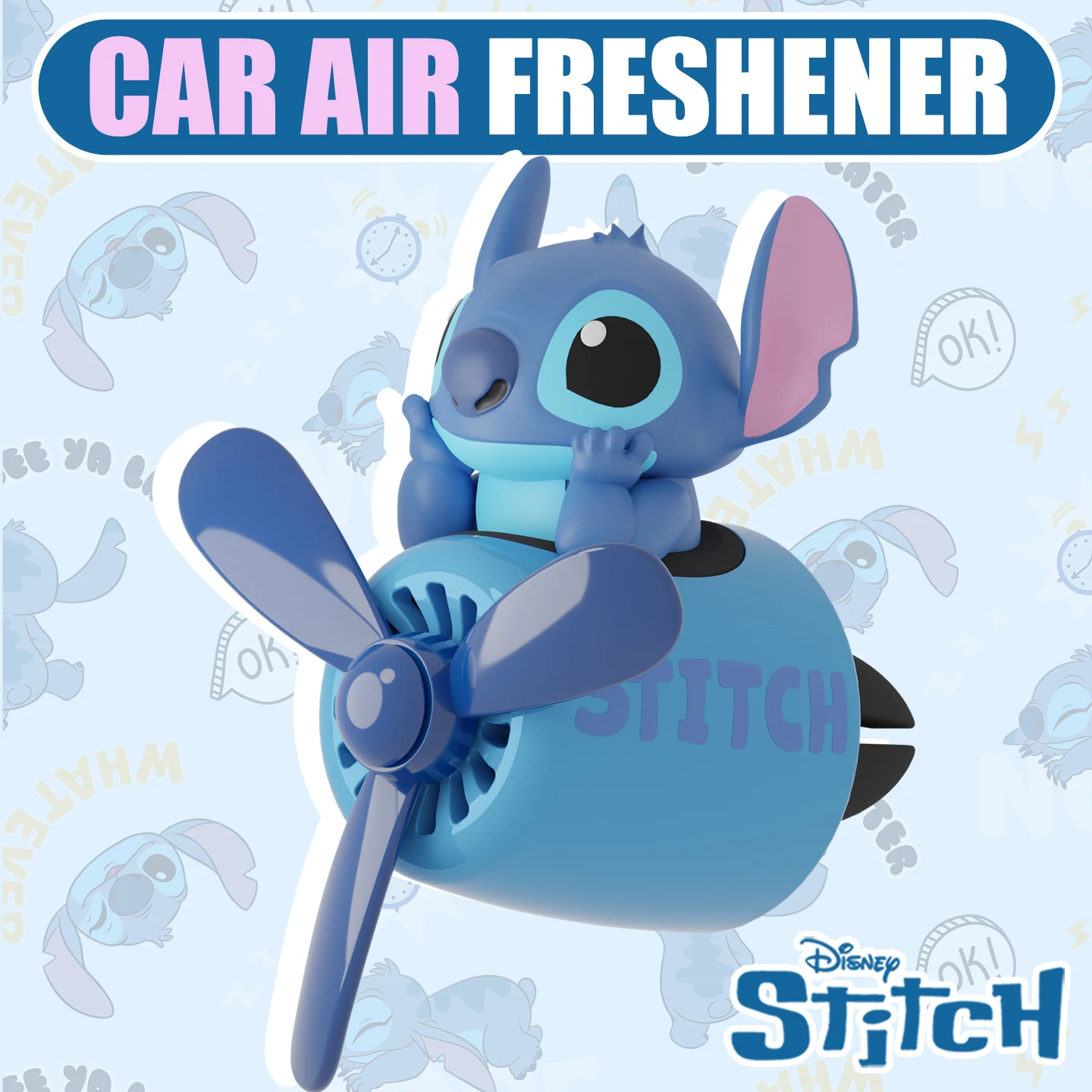 Disney Stitch Pilot car air freshener vent Cool Fun rotate airplane accessories interior decorations ornament fragrance diffuser