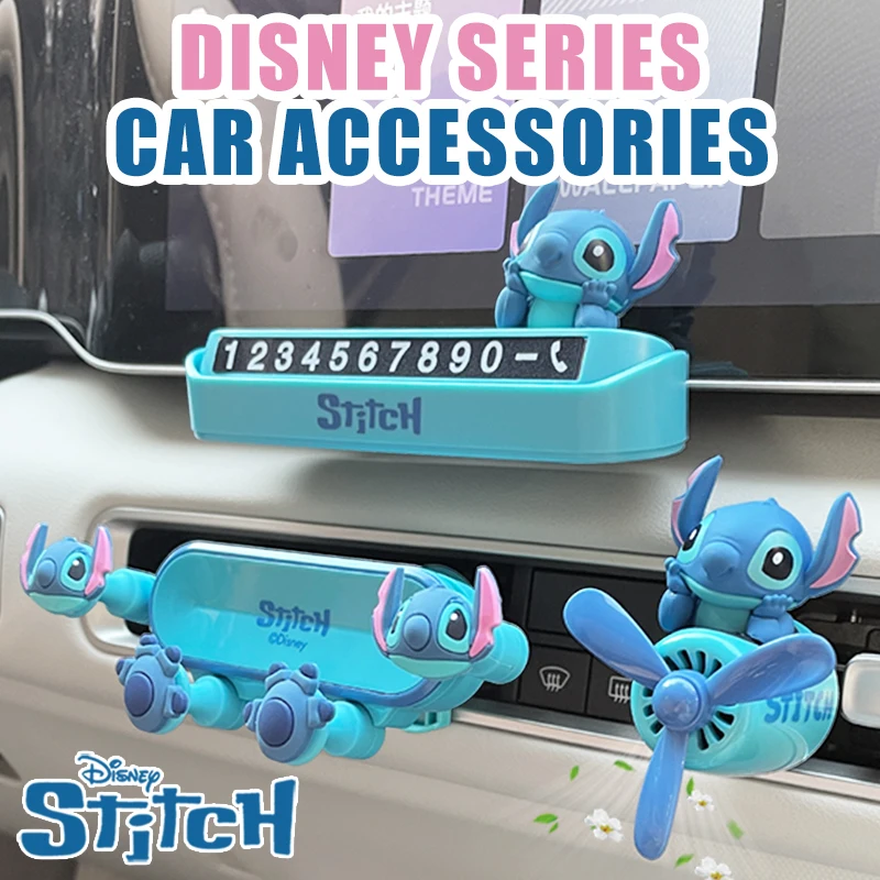Disney Stitch Pilot car air freshener vent Cool Fun rotate airplane accessories interior decorations ornament fragrance diffuser thumbnail 6