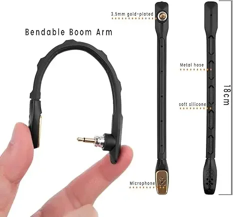 Omnidirectional Hifi Microphone Compatible with Logitech Astro A40 Gaming Headset Bendable Mic Replacement Earphone accessories thumbnail 5
