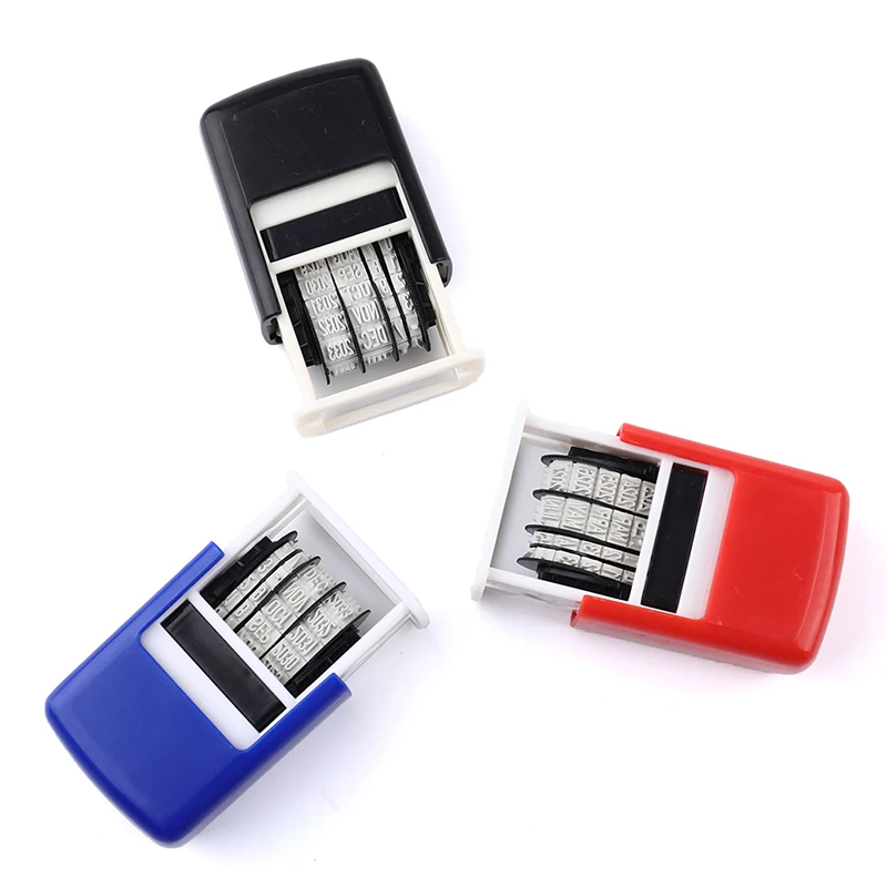 Hot Sale DIY Handle Account Date Stamps Stamping Mud Set Mini Self-Inking Stamps For Office Escolar Supplies Emboss thumbnail 4