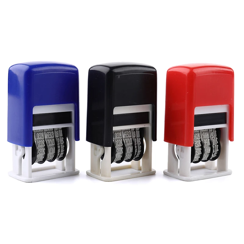 Hot Sale DIY Handle Account Date Stamps Stamping Mud Set Mini Self-Inking Stamps For Office Escolar Supplies Emboss thumbnail 3