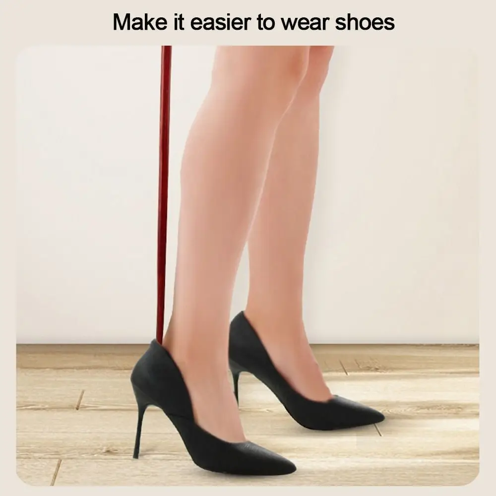 Shoehorn Lifter Hanging Shoe Horn Extra Long Handle Easy Remover Shoehorn Lifter Wooden Easy on Off Seniors Put on Shoes Tools thumbnail 2