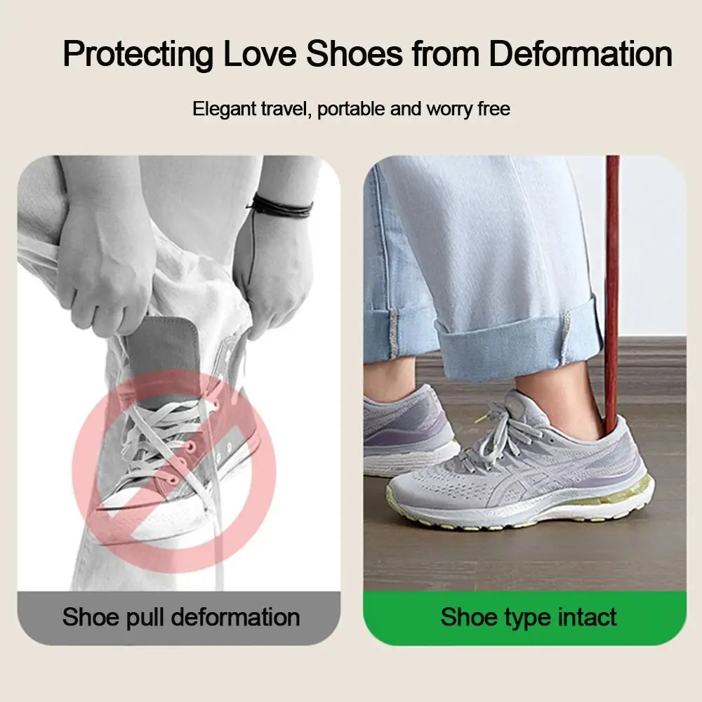 Shoehorn Lifter Hanging Shoe Horn Extra Long Handle Easy Remover Shoehorn Lifter Wooden Easy on Off Seniors Put on Shoes Tools thumbnail 4