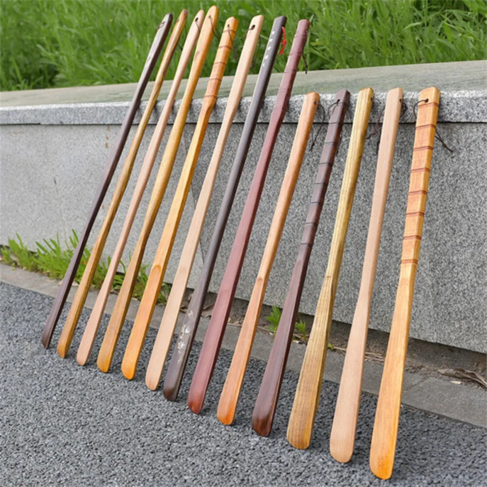 Shoehorn Lifter Hanging Shoe Horn Extra Long Handle Easy Remover Shoehorn Lifter Wooden Easy on Off Seniors Put on Shoes Tools thumbnail 5