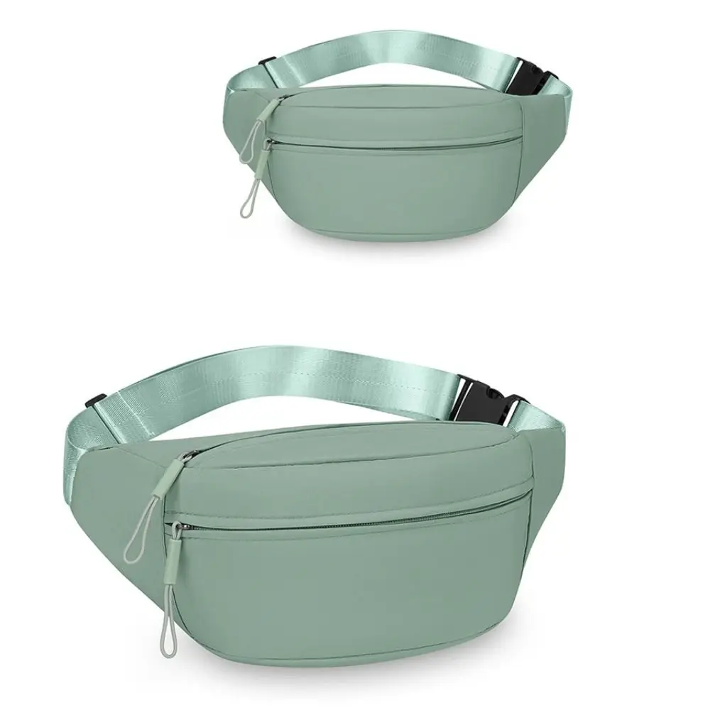 New Solid Color Waist Bag Waterproof Double Layer Crossbody Bag Double Pocket Chest Bag Sports thumbnail 3